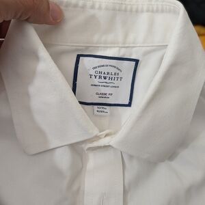 Charles Tyrwhitt Ivory Classic Fit Men's Shirt Large
